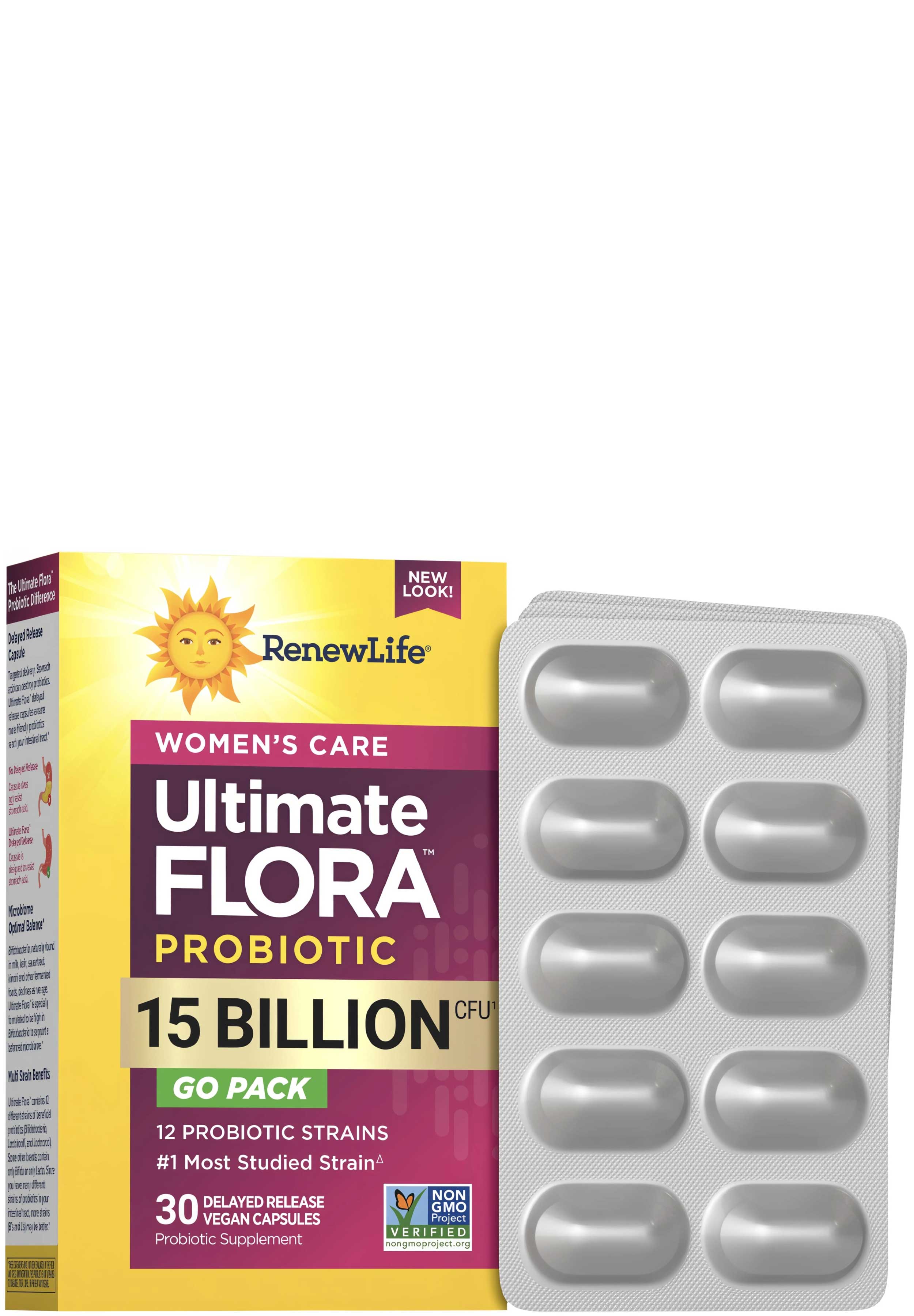 Renew Life Women’s Care Ultimate Flora Probiotic 15 Billion CFU Go-Pack