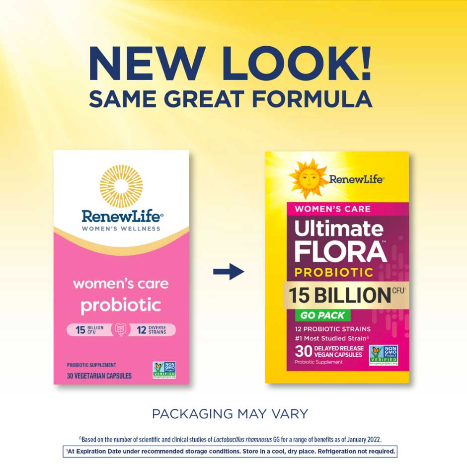 Renew Life Women’s Care Ultimate Flora Probiotic 15 Billion CFU Go-Pack New Look