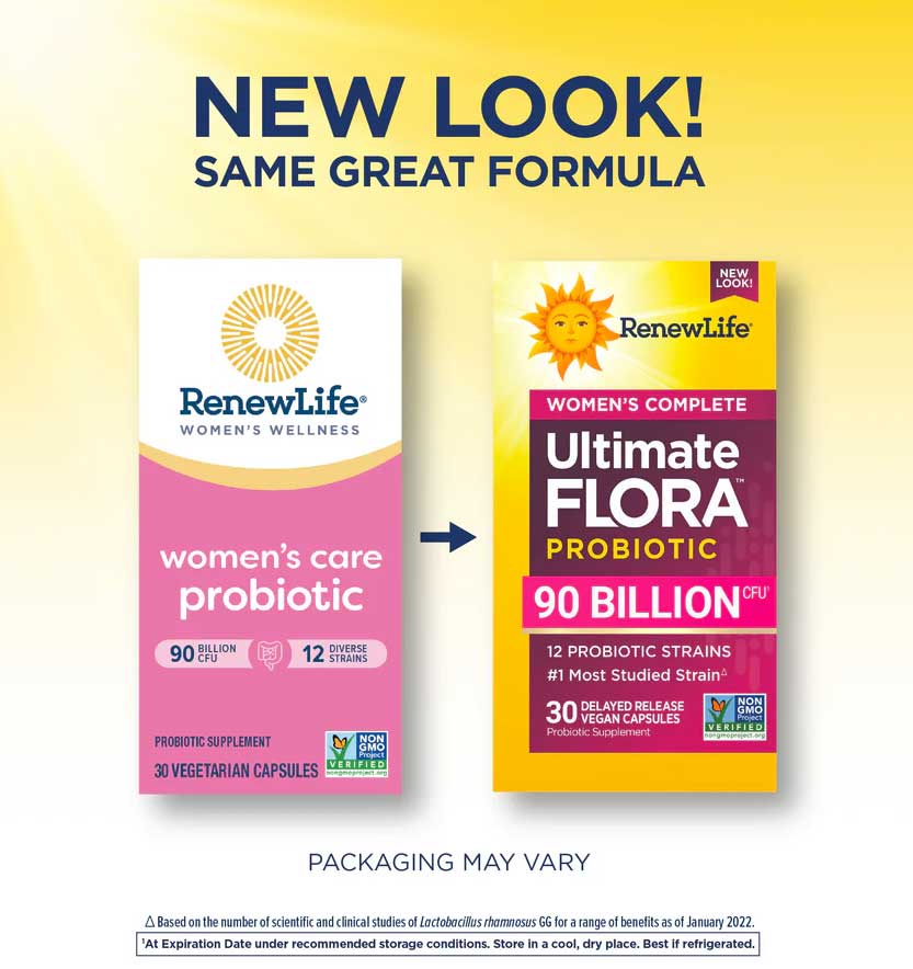 Renew Life Women's Complete Ultimate Flora Probiotic 90 Billion CFU New Look