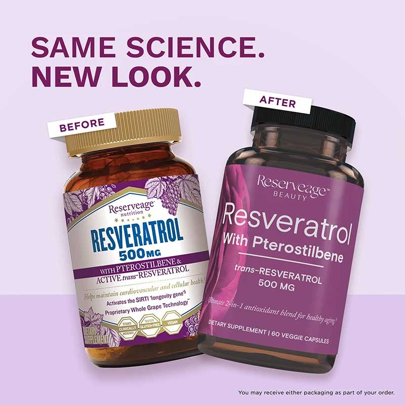 Reserveage Nutrition Resveratrol With Pterostilbene 500 mg New Look