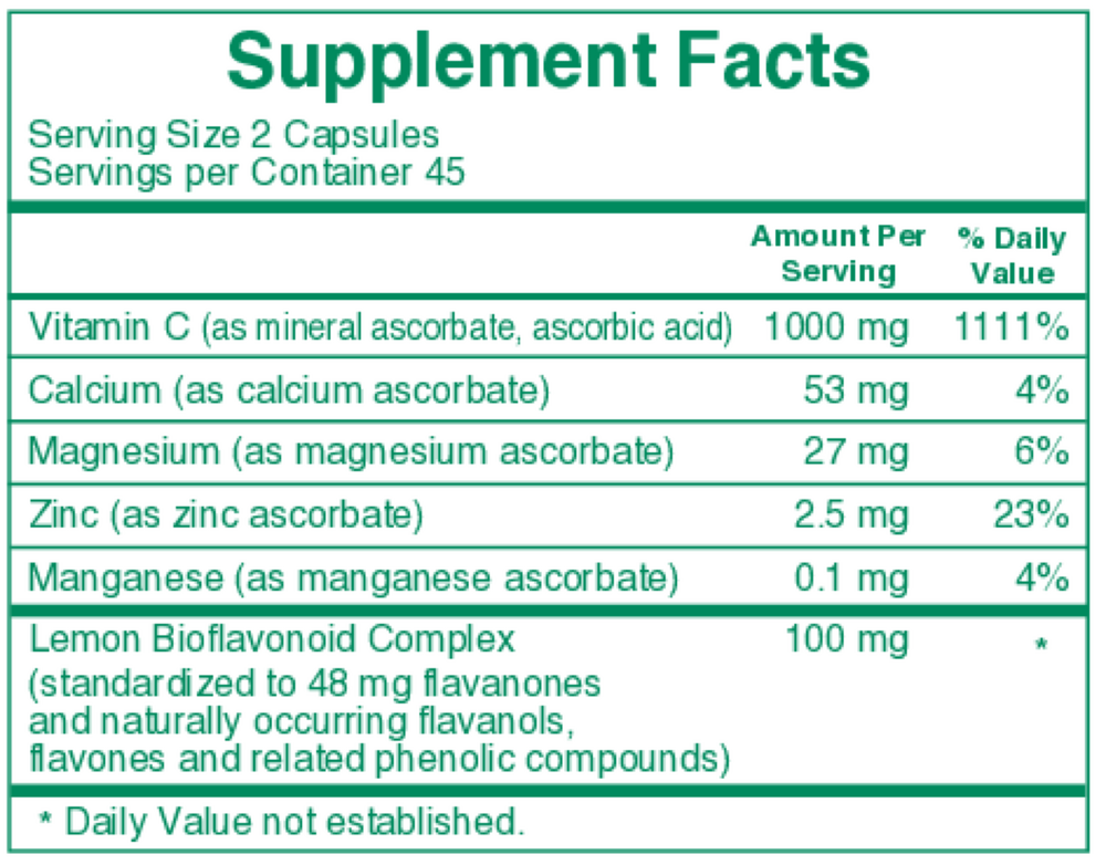 Rx Vitamins Buffered C 500 mg Ingredients