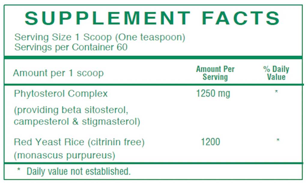 Rx Vitamins NaturLo Cholesterol Powder Ingredients