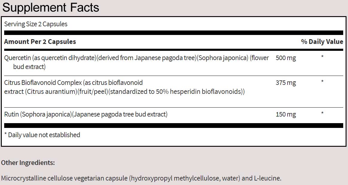 SFI HEALTH (Klaire Labs) Bioflavonoid Complex Ingredients