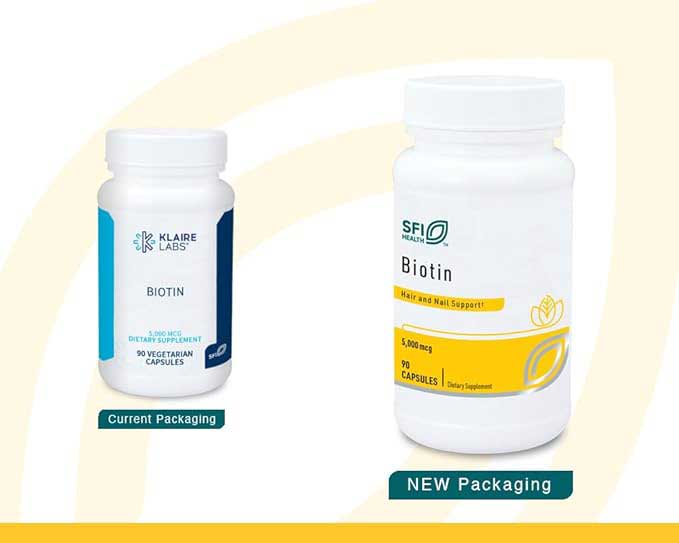 SFI HEALTH (Klaire Labs) Biotin 5,000 mcg New Look