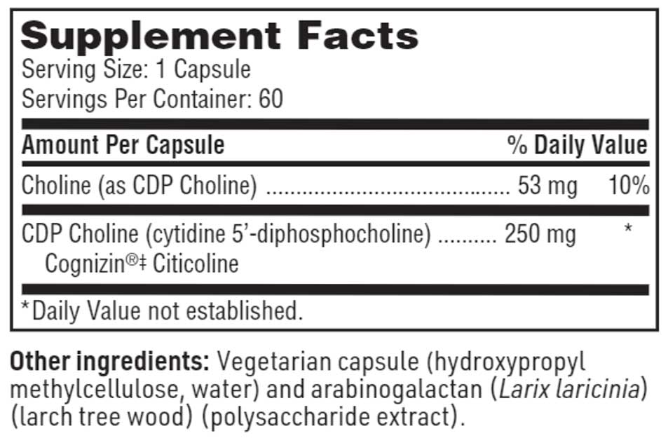 SFI HEALTH (Klaire Labs) CDP Choline 250 mg Ingredients