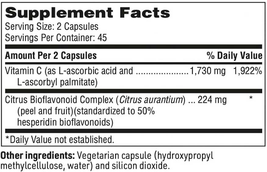 SFI HEALTH (Klaire Labs) C Plus Ingredients