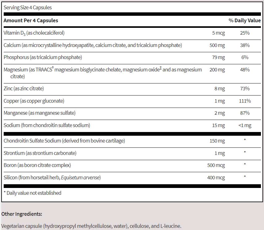 SFI HEALTH (Klaire Labs) Cal-Assimilate Plus Ingredients