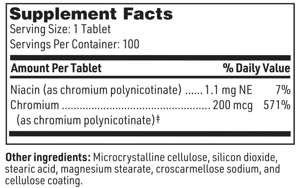 SFI HEALTH (Klaire Labs) ChromeMate Ingredients