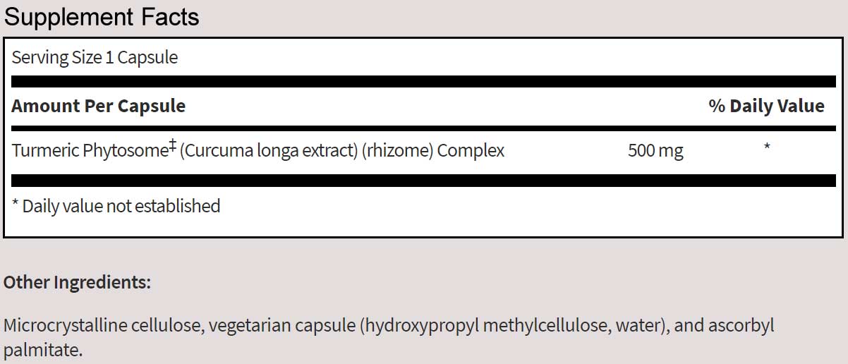 SFI HEALTH (Klaire Labs) Curcuthera Ingredients