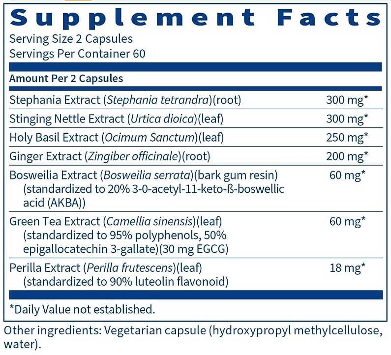 SFI HEALTH (Klaire Labs) InflammoHealth Ingredients 