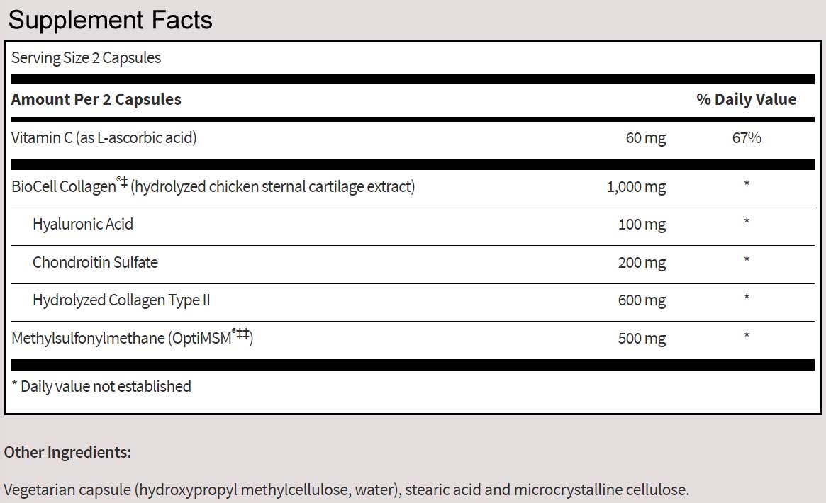 SFI HEALTH (Klaire Labs) Joint Revitalizer Ingredients