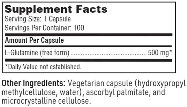 SFI HEALTH (Klaire Labs) L-Glutamine Ingredients