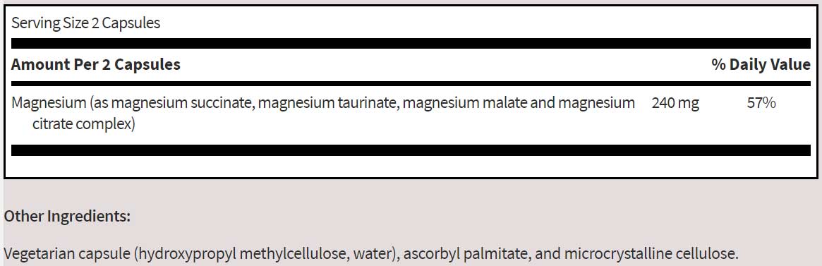 SFI HEALTH (Klaire Labs) Mag Complete Ingredients