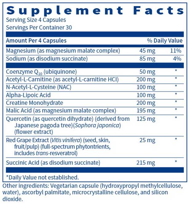 SFI HEALTH (Klaire Labs) MitoThera Ingredients