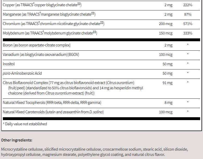 Klaire Labs MultiThera 1 (Iron Free) Ingredients