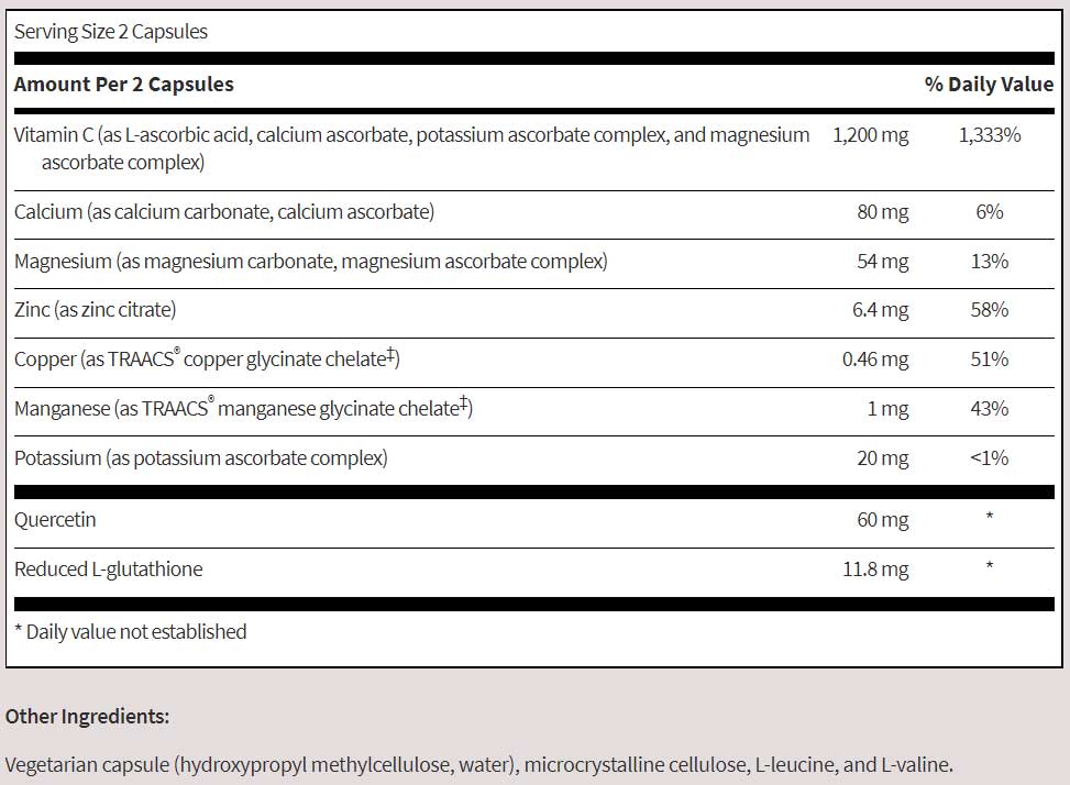 SFI HEALTH (Klaire Labs) Multi-Element Buffered C Ingredients