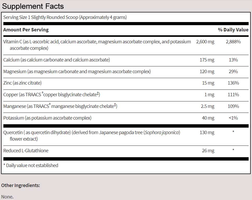 SFI HEALTH (Klaire Labs) Multi-Element Buffered C Ingredients