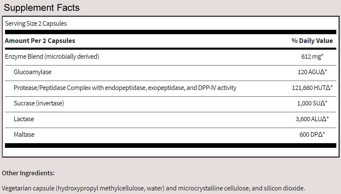 SFI HEALTH (Klaire Labs) SIBB-Zymes Ingredients