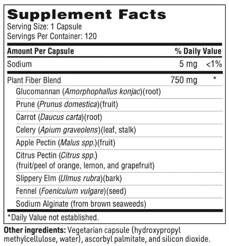 SFI HEALTH (Klaire Labs) SpectraFiber Ingredients