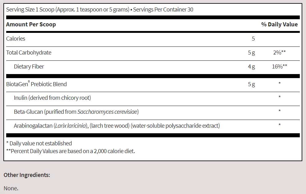 SFI HEALTH (Klaire Labs) Ther-Biotic Biotagen Powder Ingredients