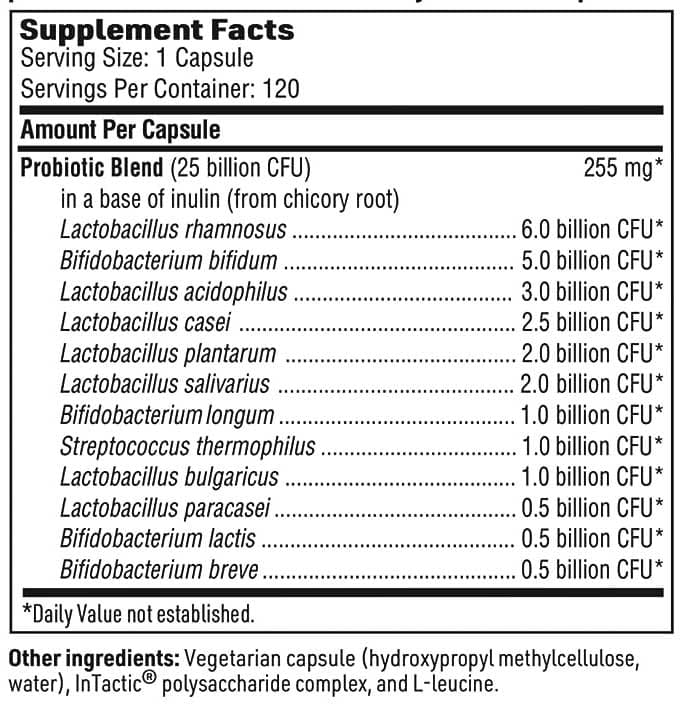 SFI HEALTH (Klaire Labs) Ther-Biotic Complete Capsules Ingredients
