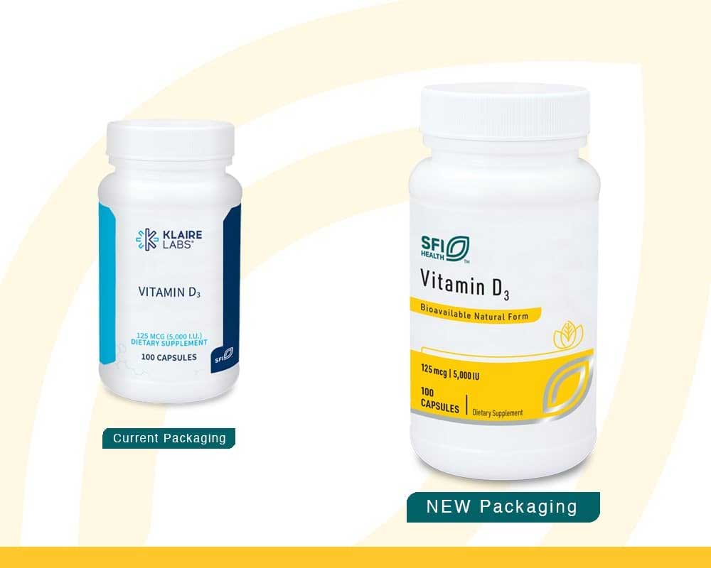 SFI HEALTH (Klaire Labs) Vitamin D3 (5000 IU) New Look