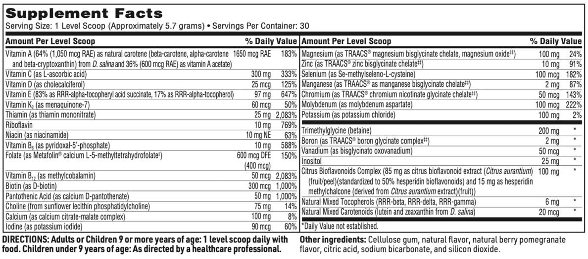 SFI HEALTH (Klaire Labs) Vitaspectrum PowderIngredients