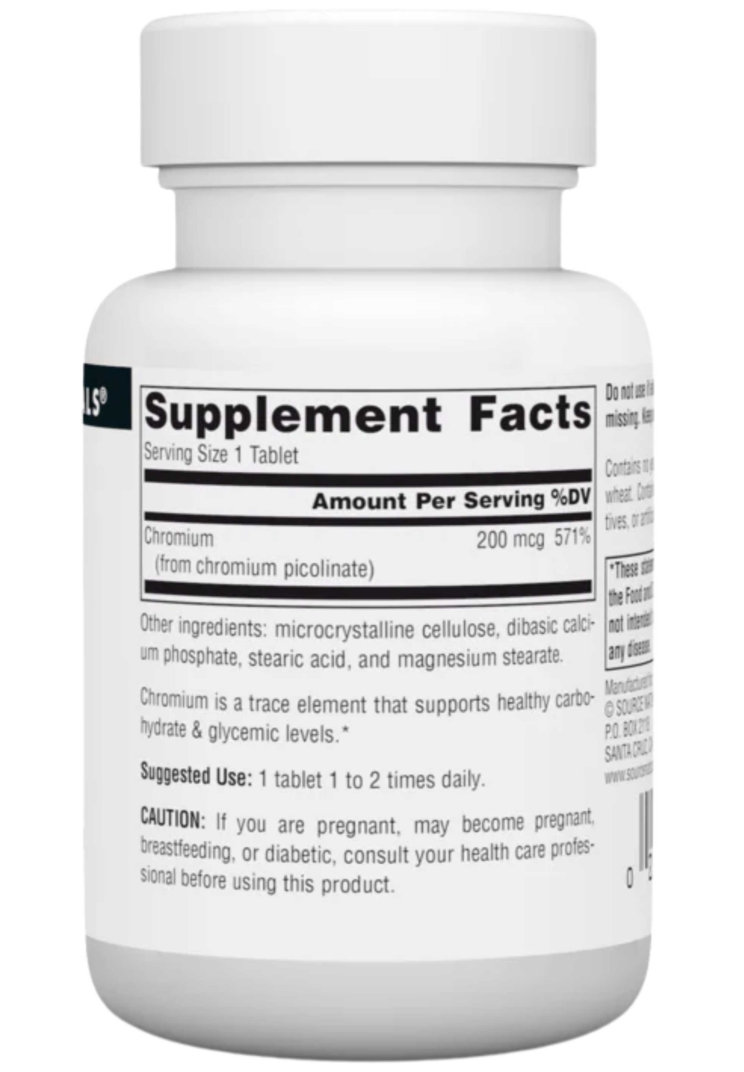 Source Naturals Chromium Picolinate Ingredients