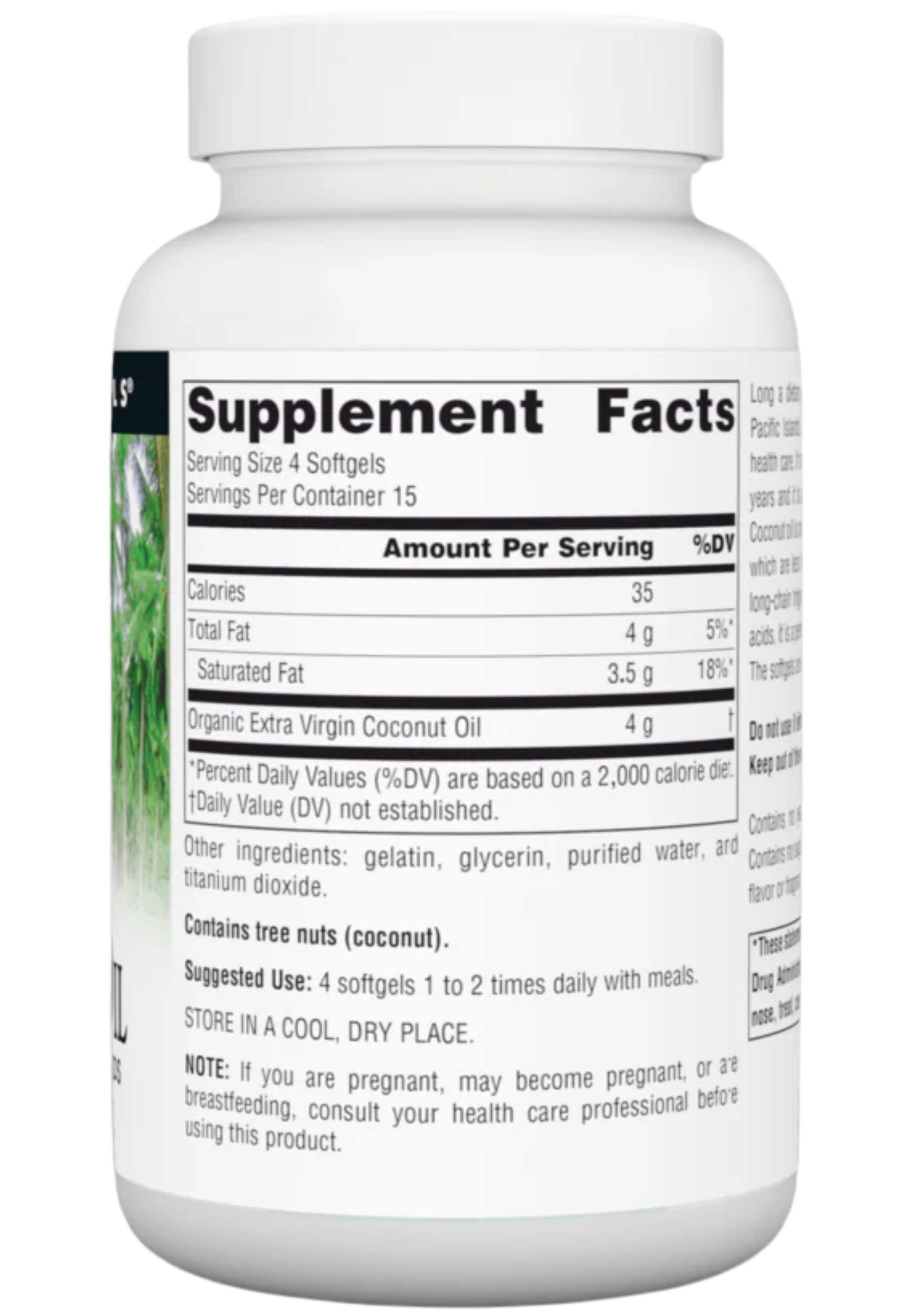 Source Naturals Extra Virgin Coconut Oil Ungredients