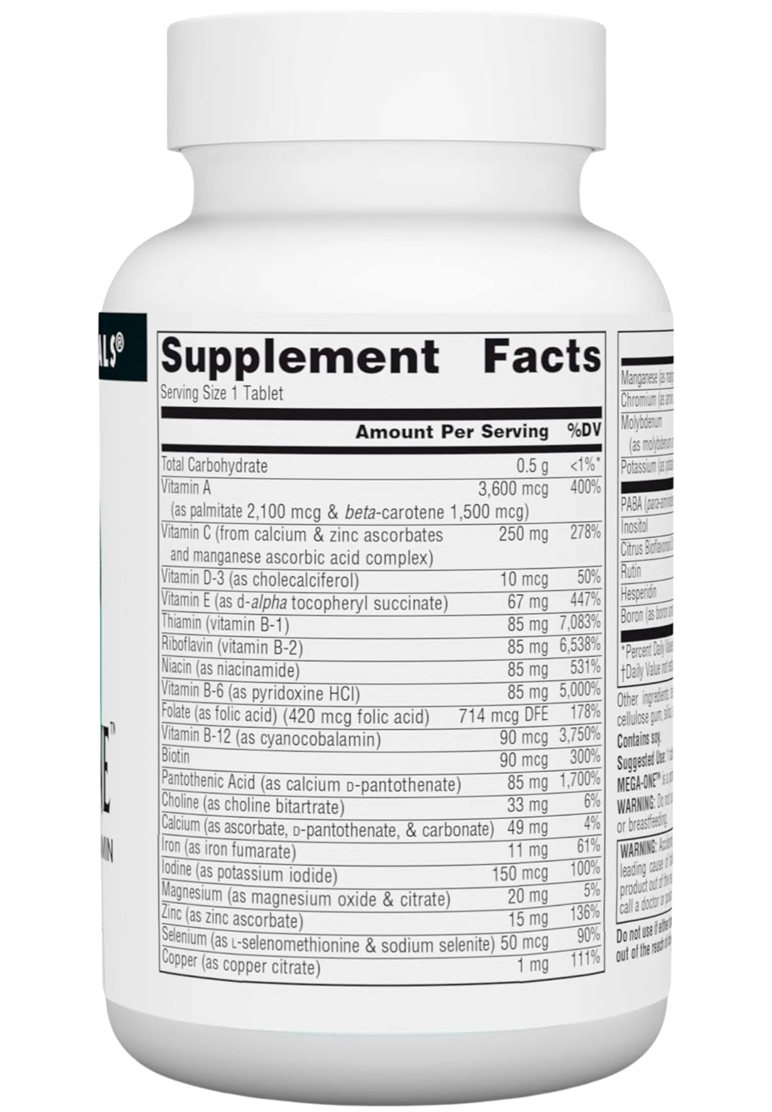Source Naturals Mega-One Ingredients