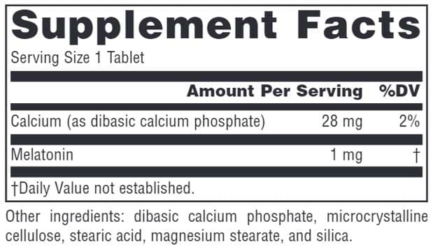 Source Naturals Melatonin 1 mg Ingredients 