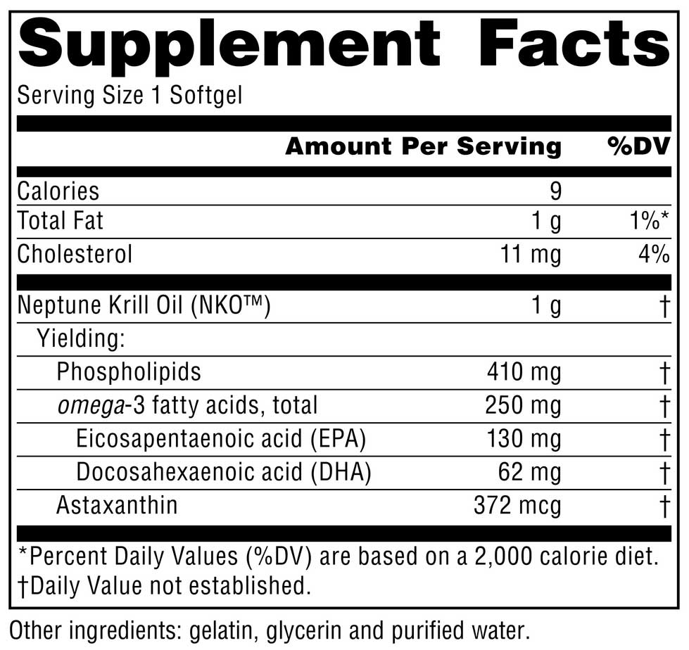 Source Naturals Neptune Krill Oil 1000 mg Ingredients