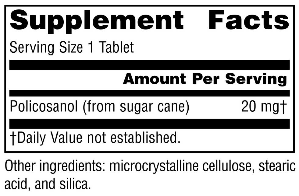 Source Naturals Policosanol 20 mg Ingredients