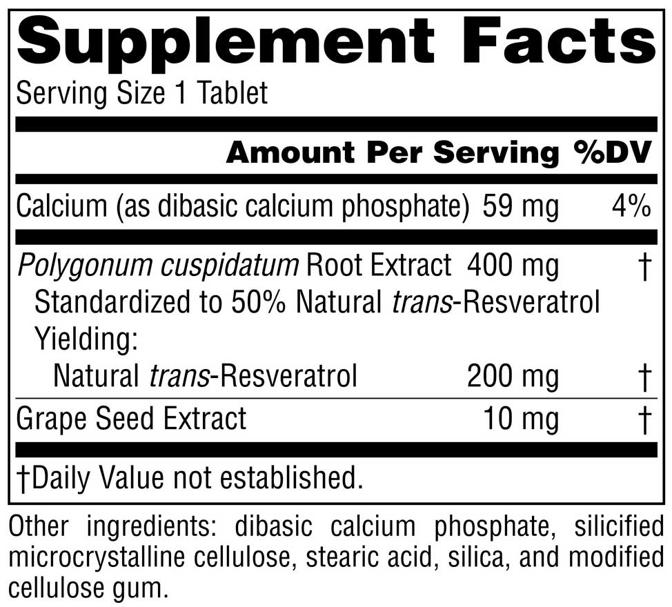 Source Naturals Resveratrol 200 Ingredients