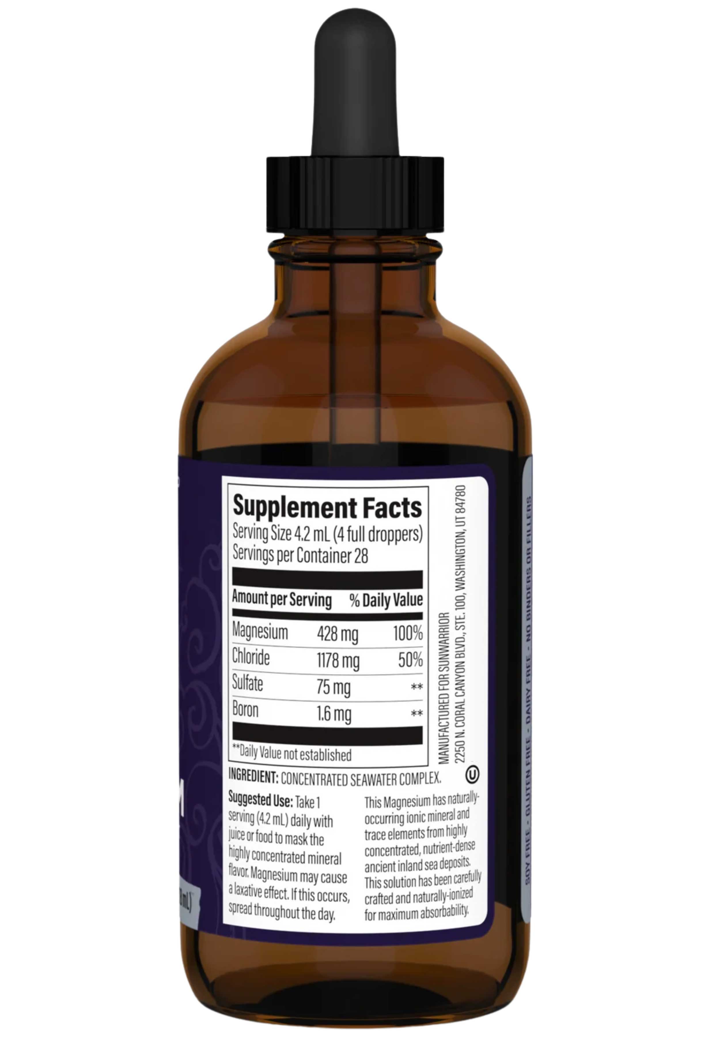 Sunwarrior Magnesium Ingredients