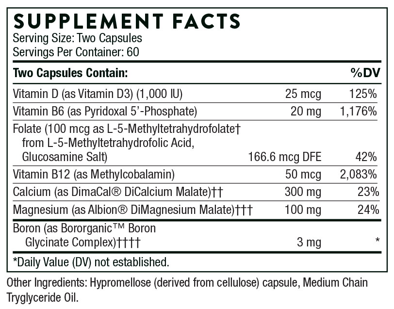 Thorne Research Advanced Bone Support (Formerly Oscap) Ingredients