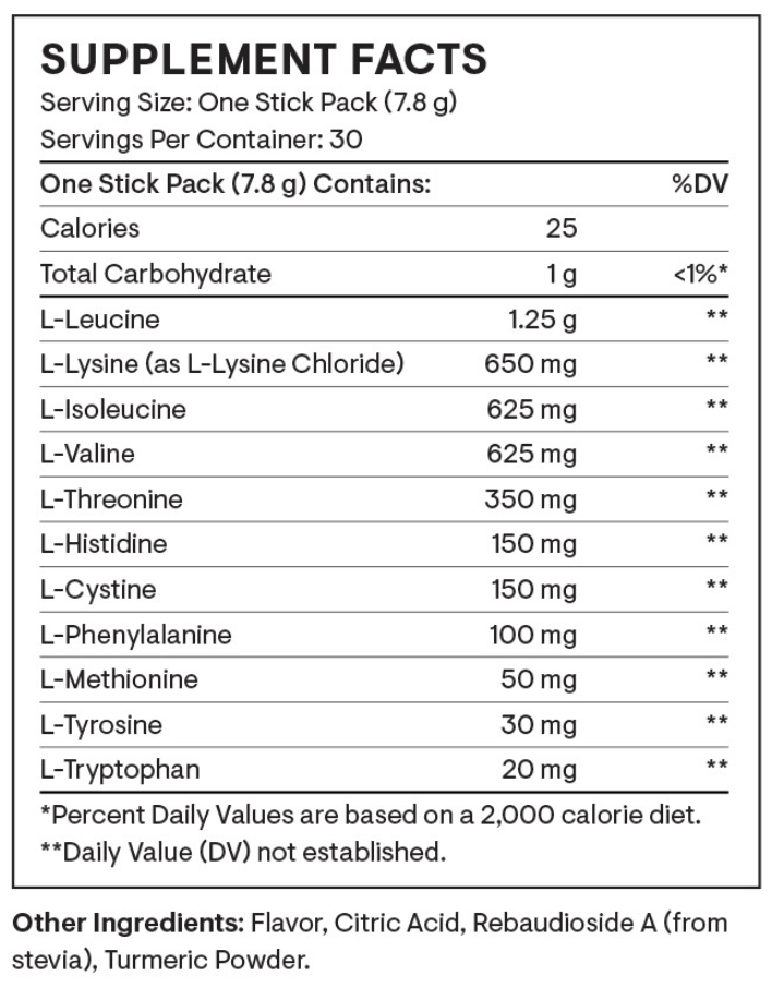 Thorne Research Amino Complex-Travel Packs Ingredients