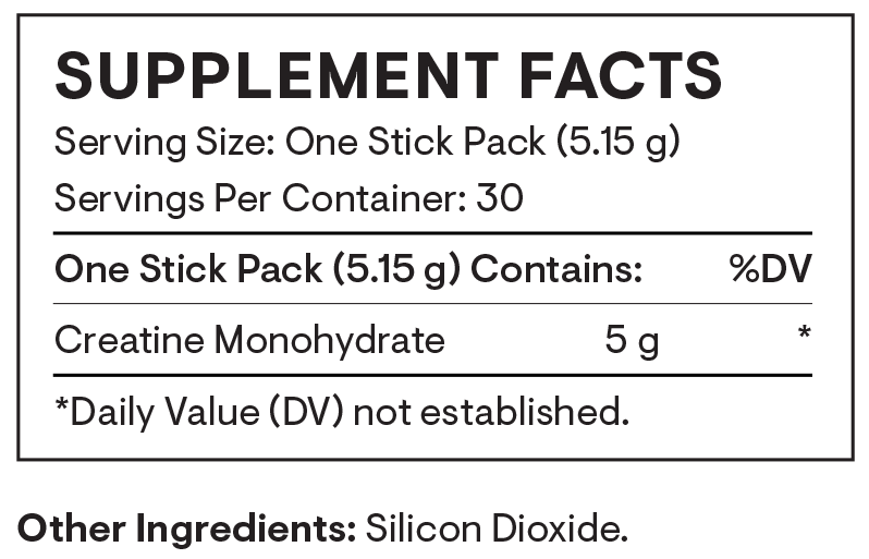 Thorne Research Creatine - Travel Packs Ingredients