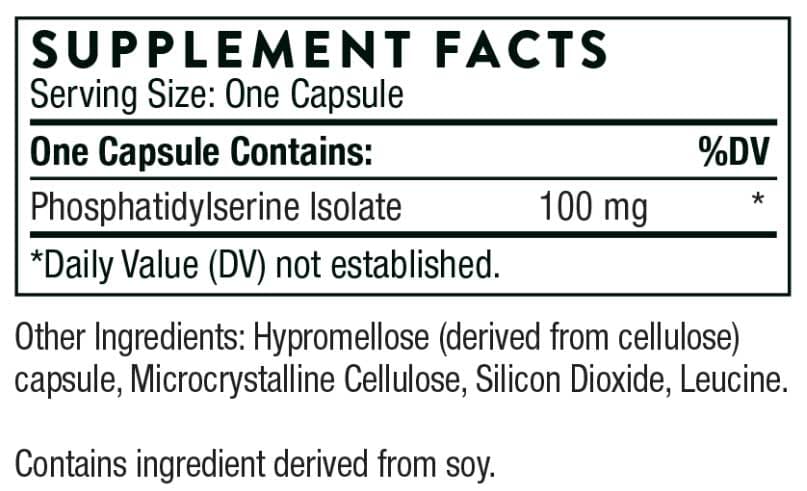 Thorne Research Phosphatidylserine (Formerly Iso-Phos) Ingredients