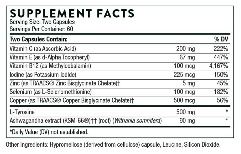 Thorne Research Thyroid Health Complex (Formerly Thyrocsin) Ingredients