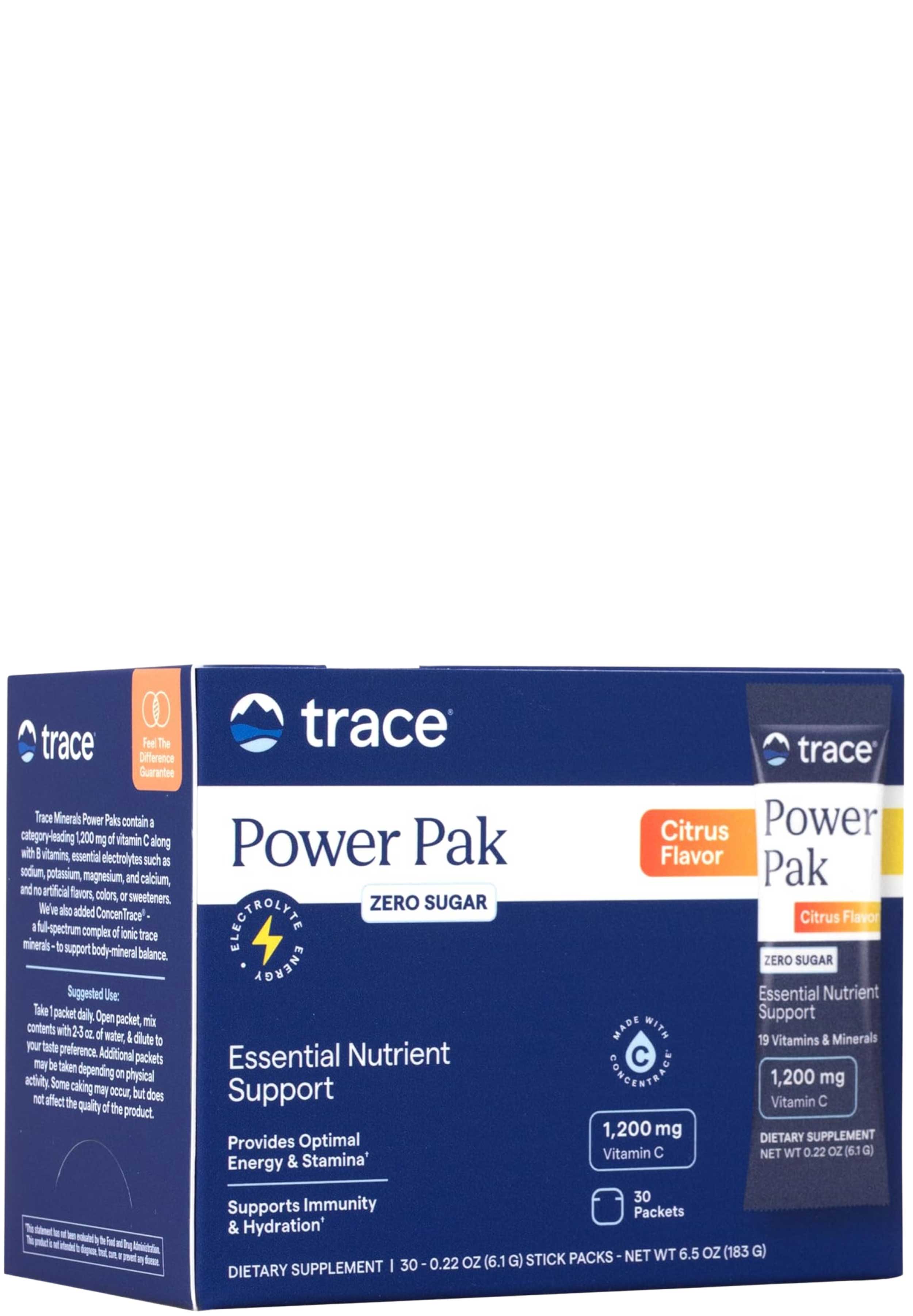 Trace Minerals Research Electrolyte Stamina Power Pak Sugar Free Citrus