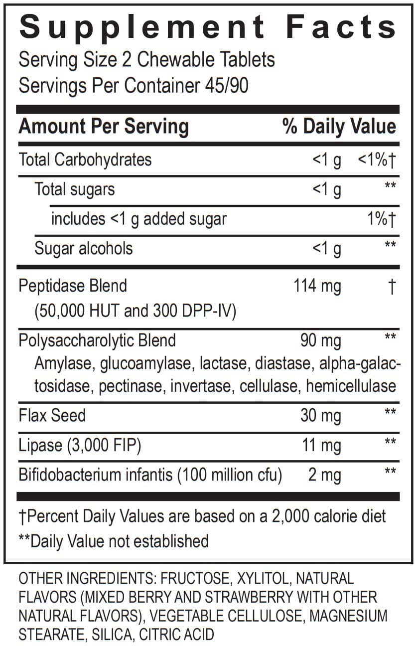 Transformation Enzyme Kidz Digest Chewable Ingredients