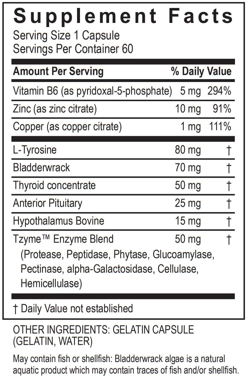 Transformation Enzyme Thyroid Complex Ingredients