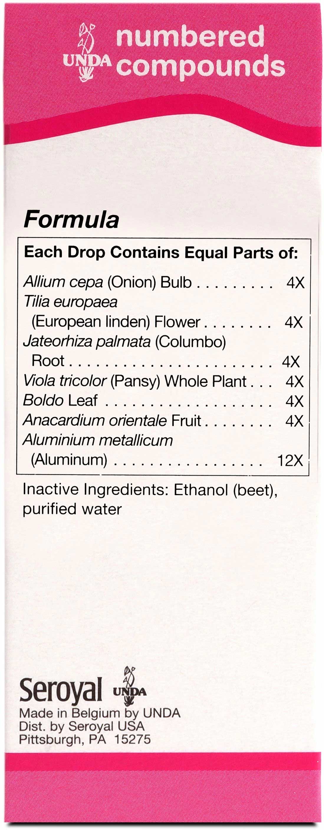 UNDA #33 Ingredients