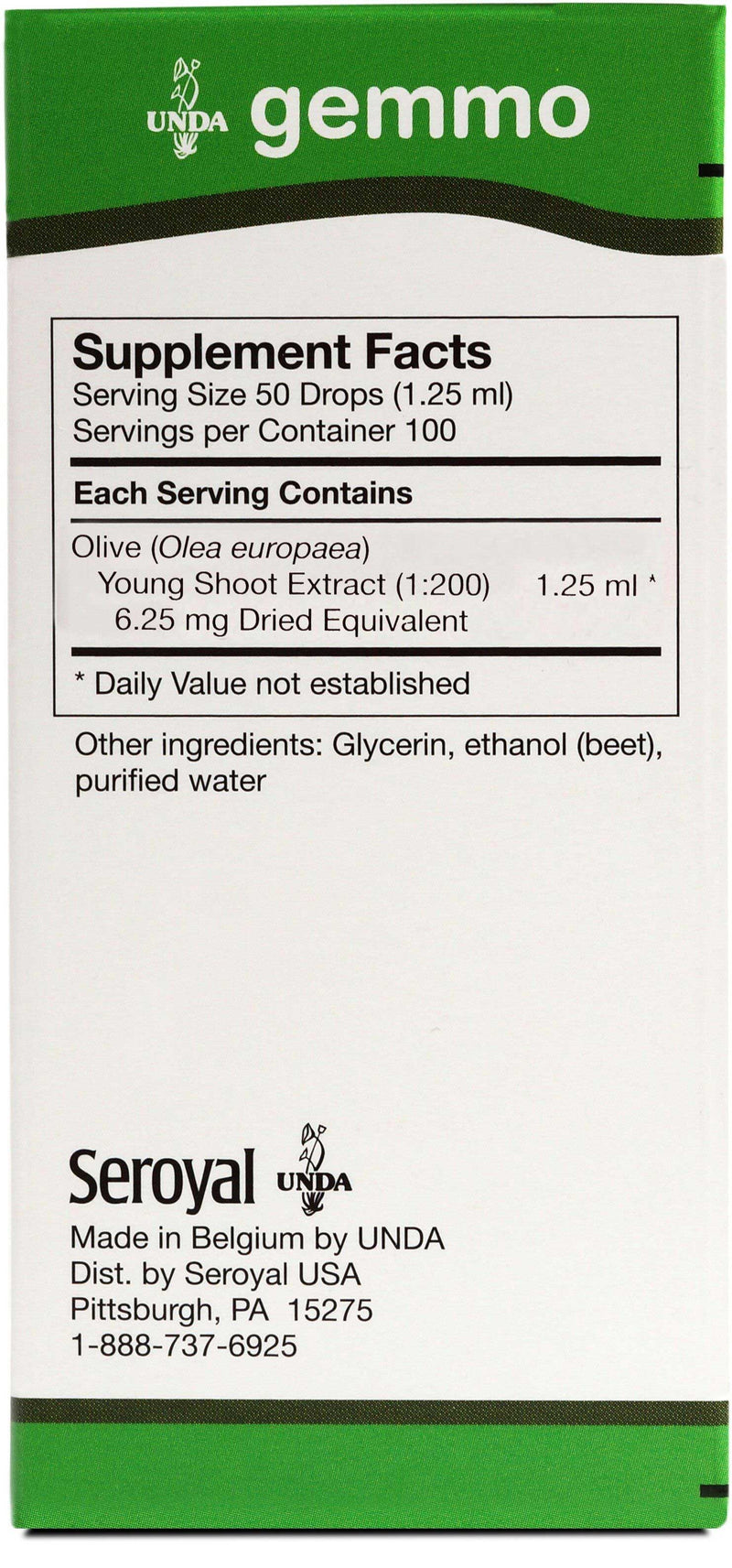 UNDA Olea Europaea Ingredients