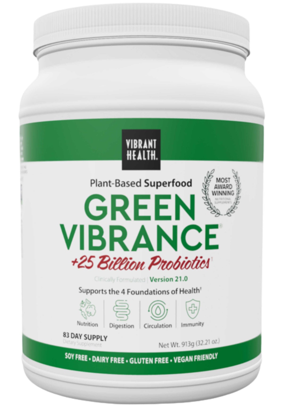 Vibrant Health Green Vibrance +25 Billion Probiotics Powder