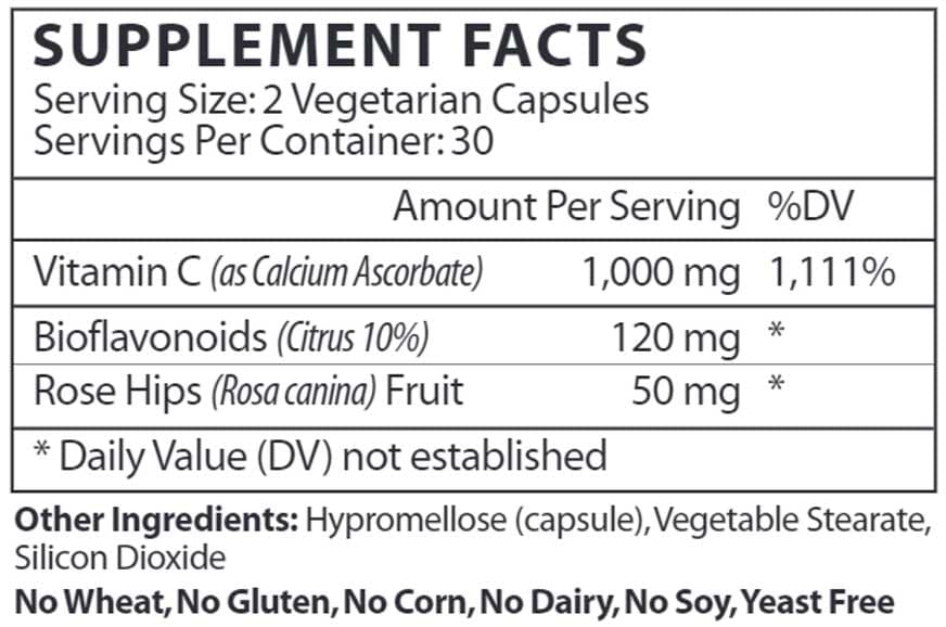 Vinco Buffered Vitamin C 1000 Ingredients