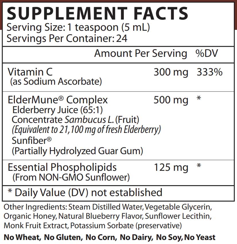 Vinco Elderberry + (Liposomal) Ingredients
