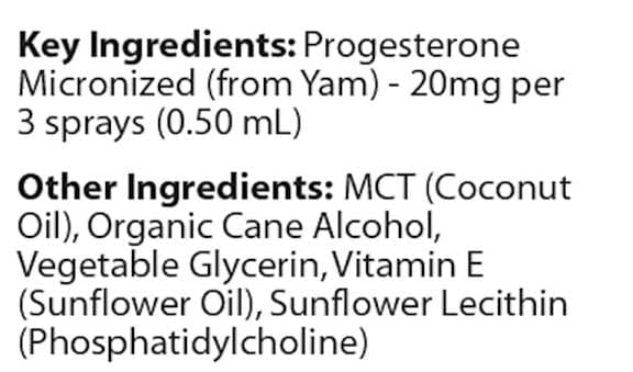 Vinco Liposomal Transdermal Progesterone Ingredients