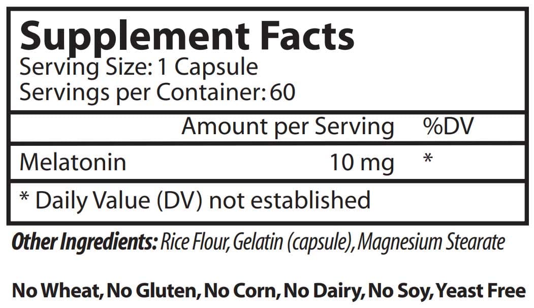 Vinco Melatonin 10 mg Ingredients